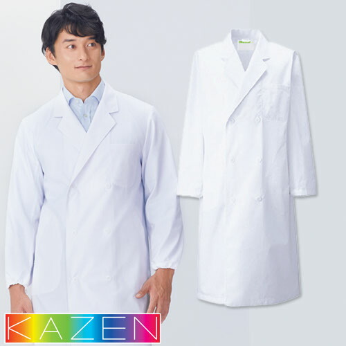 ◎商品名：メンズ診察衣 W 型長袖◎メーカー：KAZEN(カゼン)◎品番：115-30◎カラー：30 ホワイト◎サイズ：S、M、L、LL、3L、4L、5L、6L◎素材：織物素材：ブロードポリエステル6